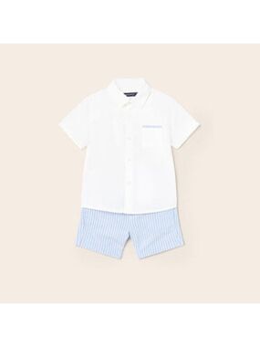 Mayoral Kids Set in White and Light Blue